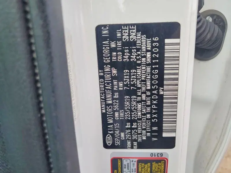 2016 KIA SORENTO SX V6  