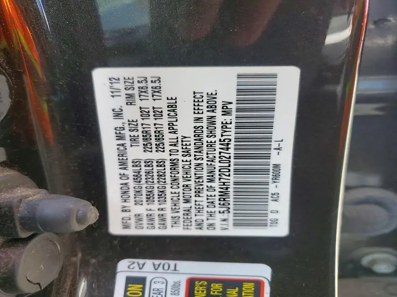 2013 HONDA CR-V EXL  