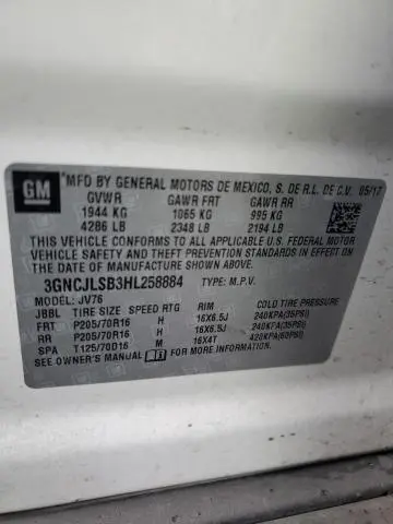 2017 CHEVROLET TRAX 1LT  