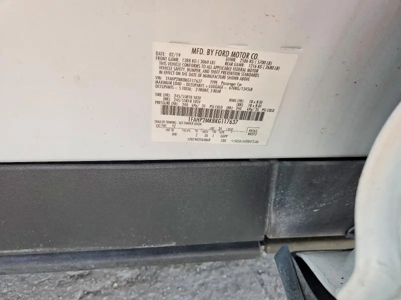 2019 FORD TAURUS POLICE INTERCEPTOR  