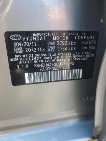 2012 HYUNDAI ELANTRA GLS  