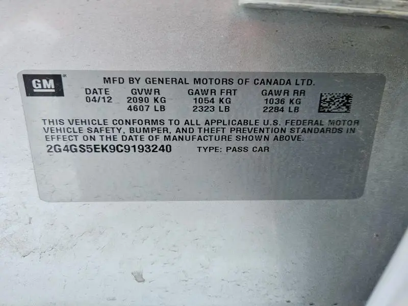 2012 BUICK REGAL PREMIUM  