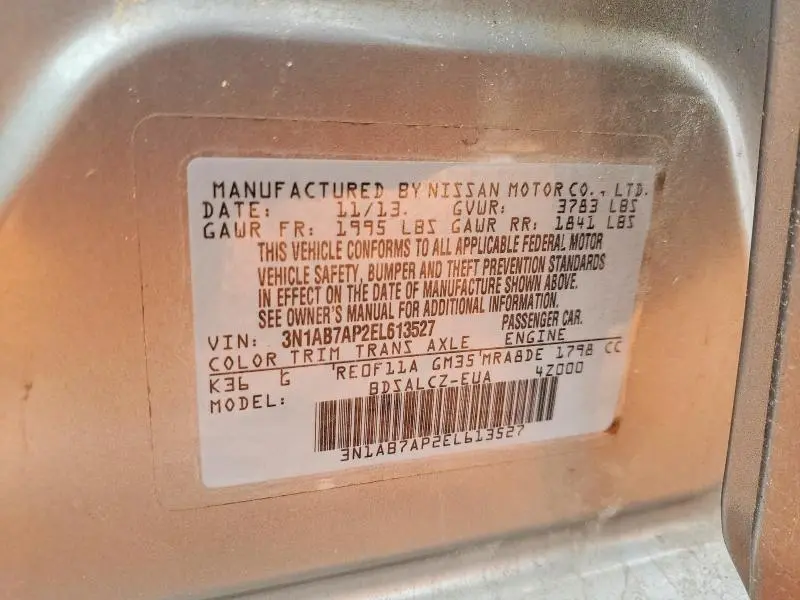 2014 NISSAN SENTRA S  