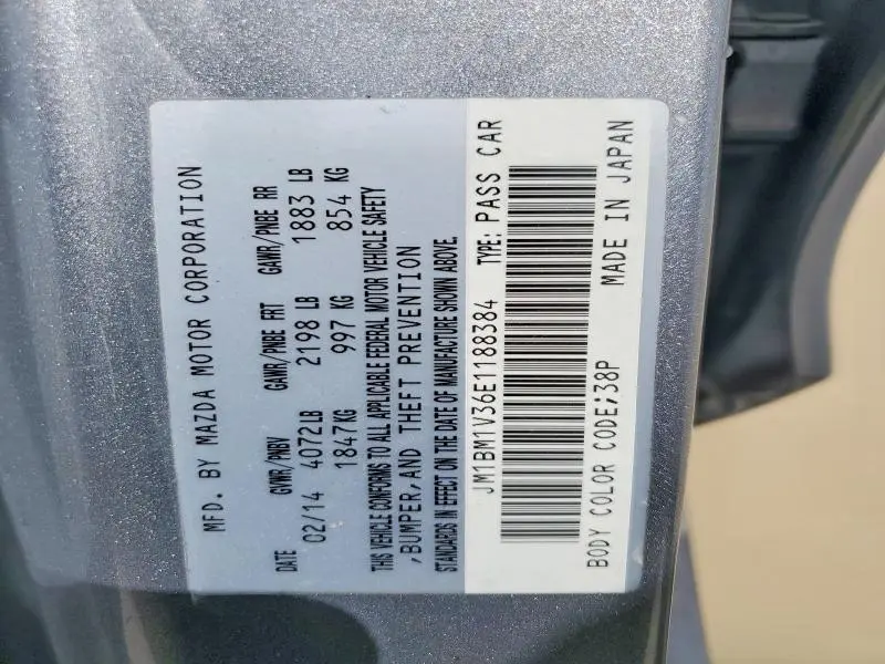 2014 MAZDA 3 TOURING  