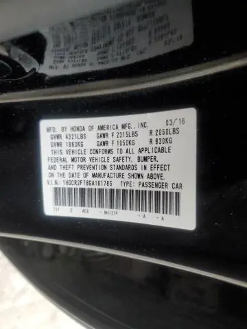 2016 HONDA ACCORD EX
