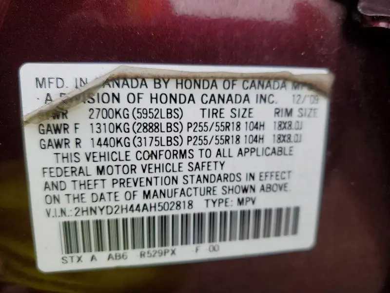 2010 ACURA MDX TECHNOLOGY  