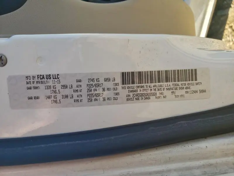 2016 DODGE GRAND CARAVAN SE  