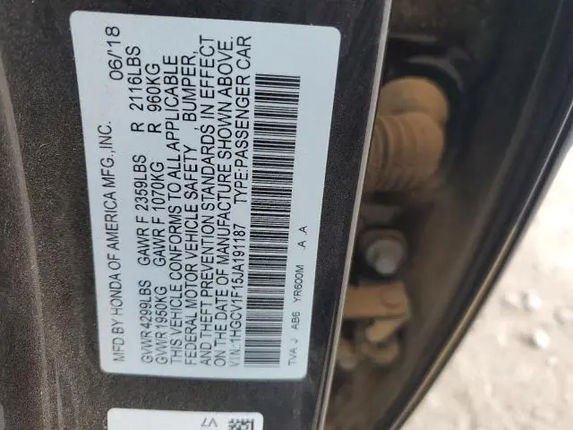 2018 HONDA ACCORD LX  