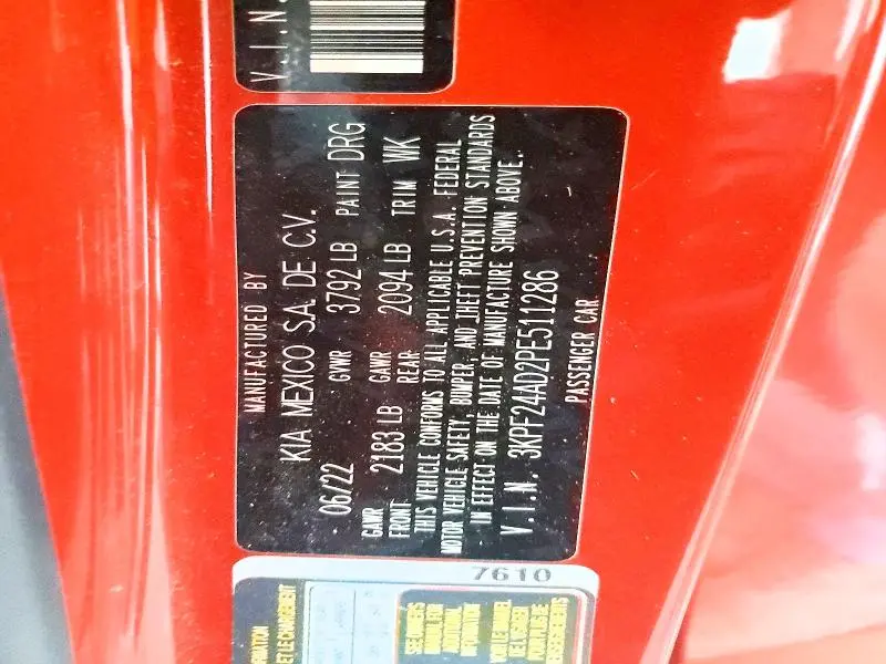 2023 KIA FORTE LXS  