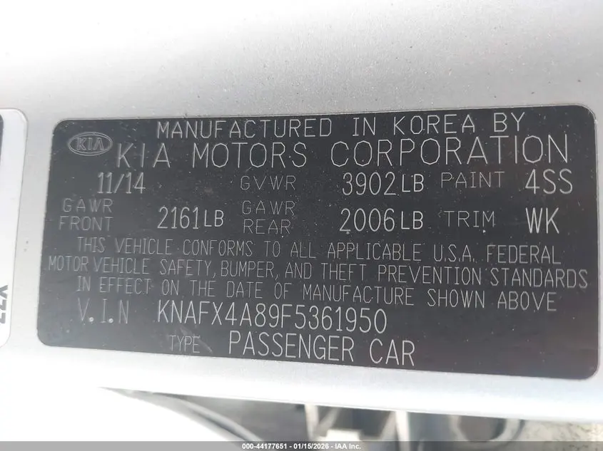 2015 KIA FORTE EX