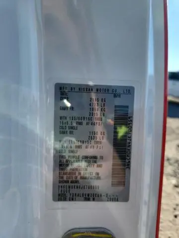 2018 NISSAN NV200 2.5S  