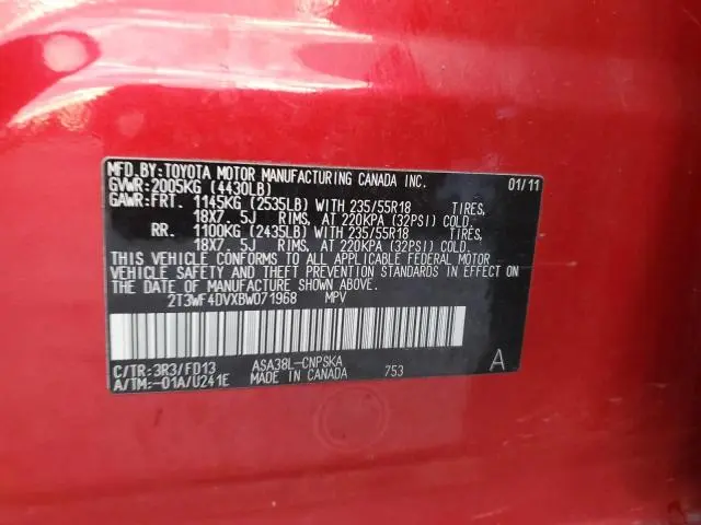 2011 TOYOTA RAV4 SPORT  