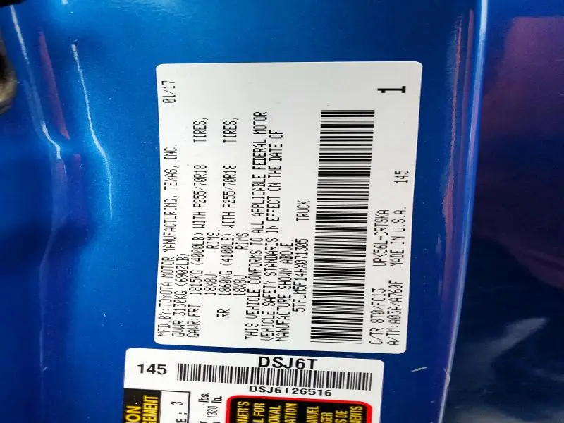 2017 TOYOTA TUNDRA DOUBLE CAB SR  