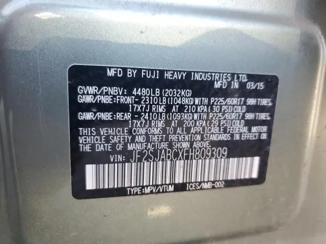 2015 SUBARU FORESTER 2.5I