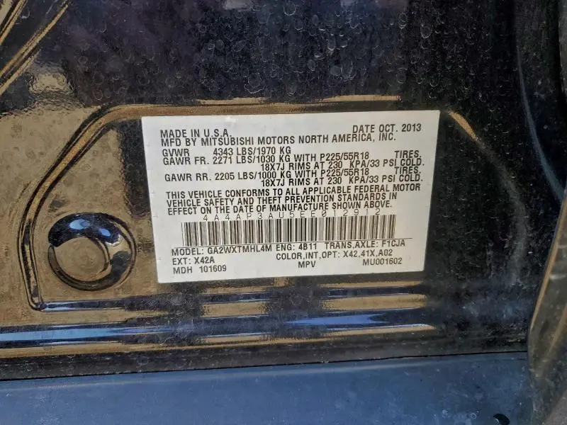 2014 MITSUBISHI OUTLANDER SPORT ES  