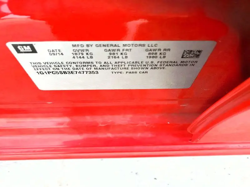 2014 CHEVROLET CRUZE LT  