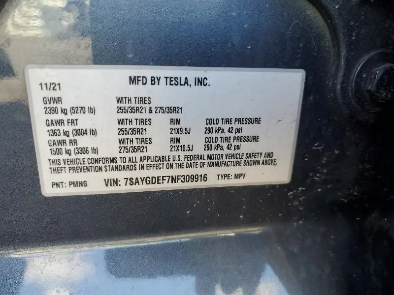2022 TESL MODEL Y   