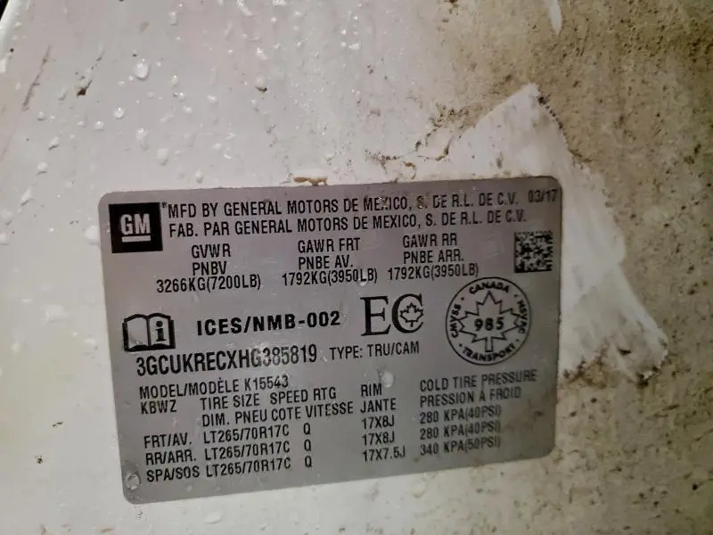 2017 CHEVROLET SILVERADO K1500 LT  