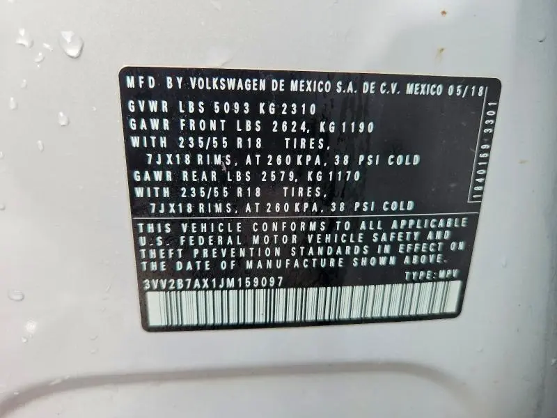 2018 VOLKSWAGEN TIGUAN SE  