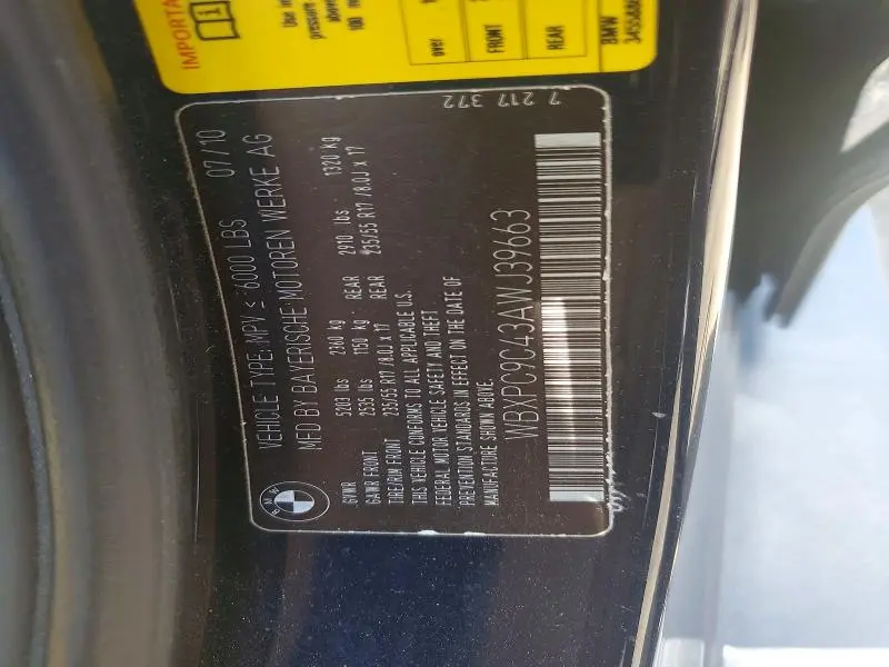 2010 BMW X3 XDRIVE30I  
