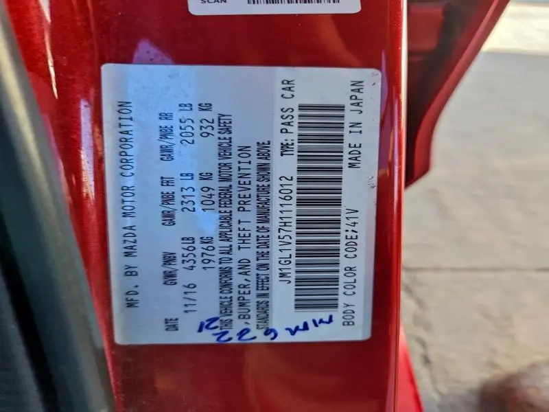 2017 MAZDA 6 TOURING  