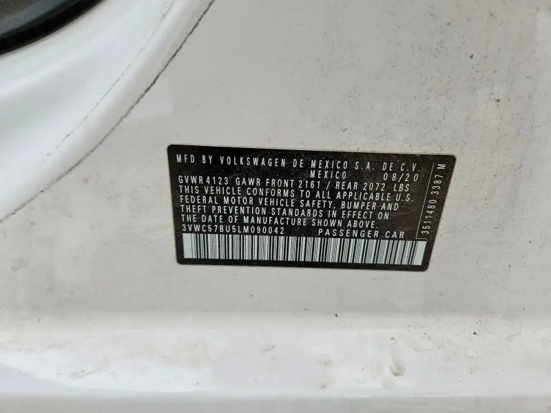 2020 VOLKSWAGEN JETTA S  