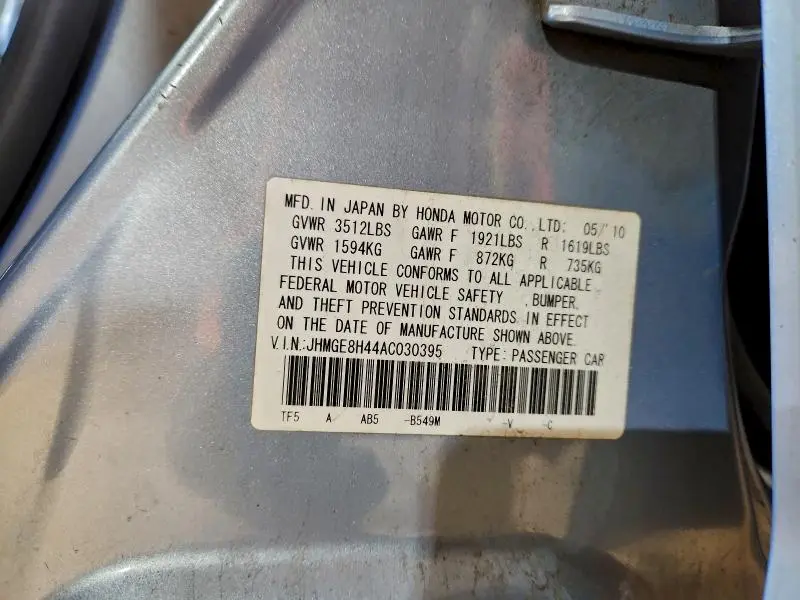 2010 HONDA FIT SPORT  