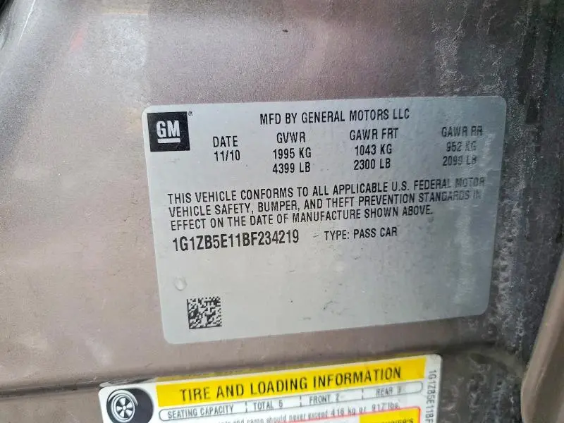 2011 CHEVROLET MALIBU LS  