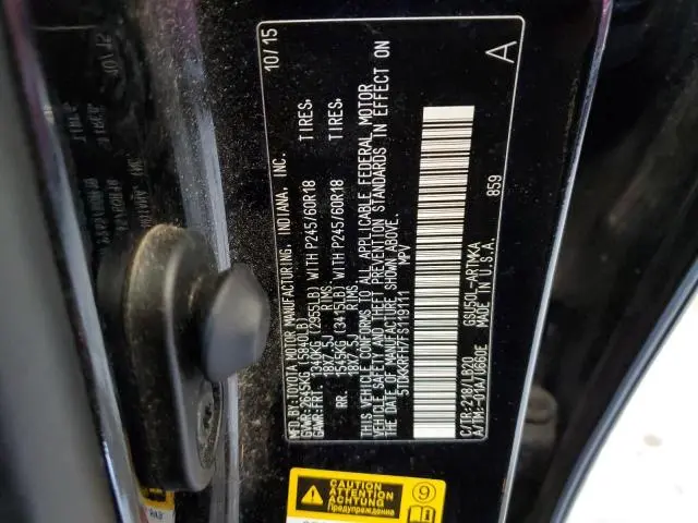 2015 TOYOTA HIGHLANDER XLE  