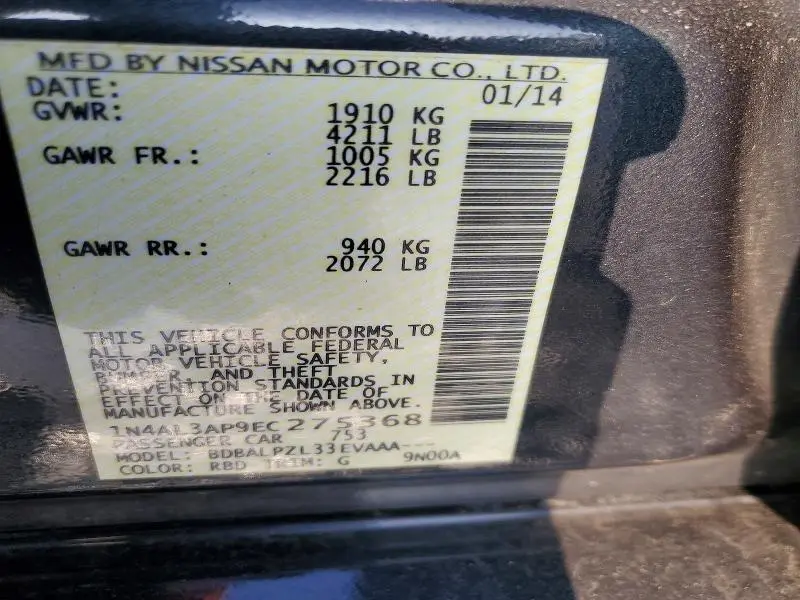 2014 NISSAN ALTIMA 2.5  