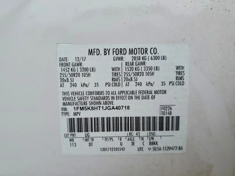 2018 FORD EXPLORER PLATINUM  
