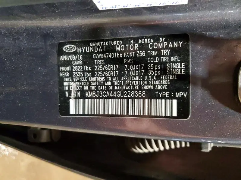 2016 HYUNDAI TUCSON SE  