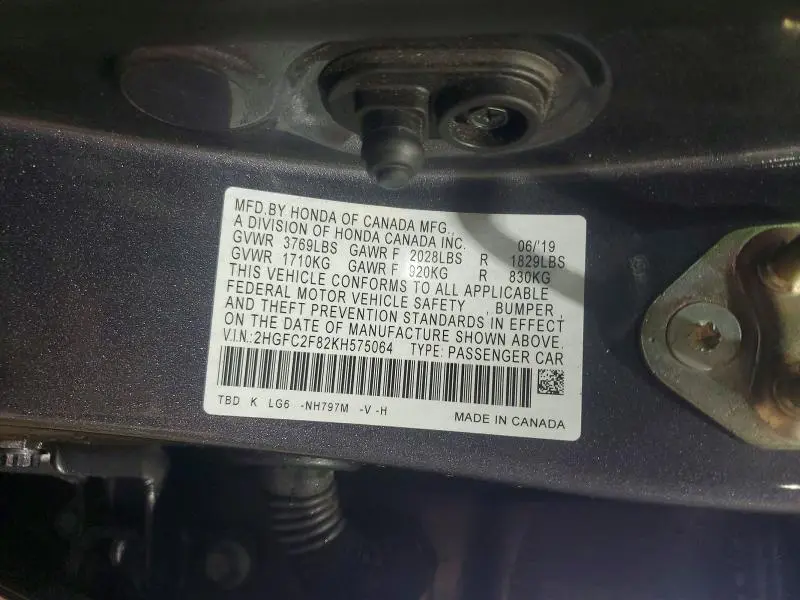 2019 HONDA CIVIC SPORT  