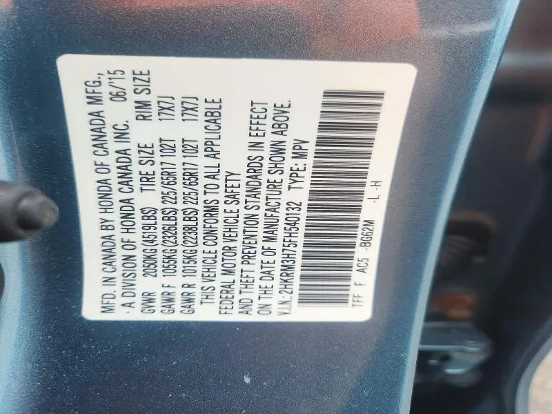 2015 HONDA CR-V EXL  