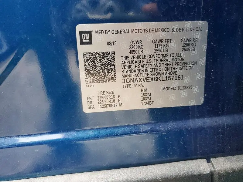2019 CHEVROLET EQUINOX LT  