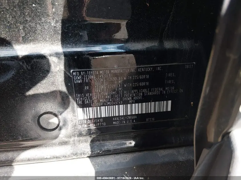 2021 TOYOTA RAV4 HYBRID LIMITED