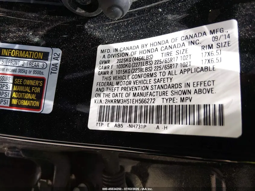 2014 HONDA CR-V EX