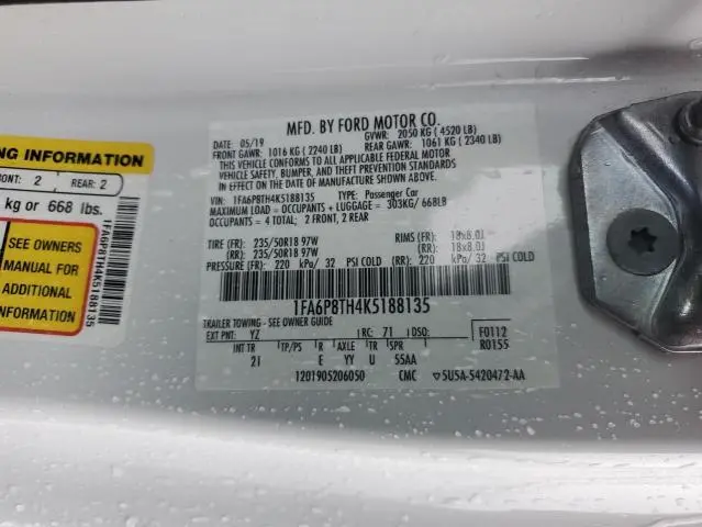 2019 FORD MUSTANG