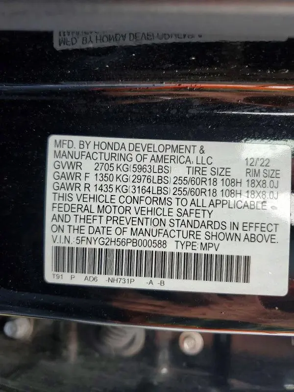 2023 HONDA PILOT EXL  