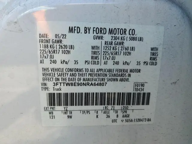 2022 FORD MAVERICK XL  