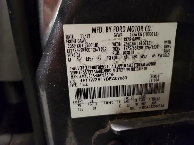 2013 FORD F250 SUPER DUTY  
