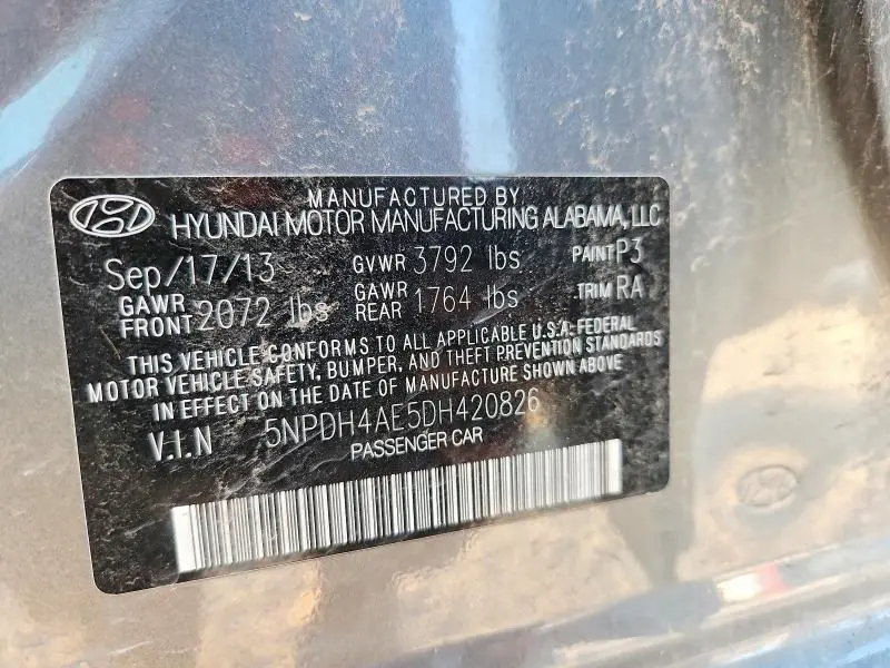 2013 HYUNDAI ELANTRA GLS  