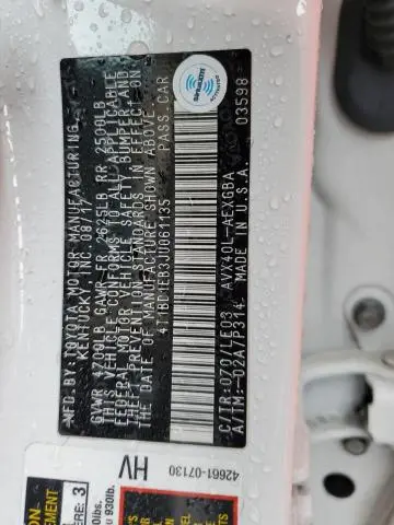 2018 TOYOTA AVALON HYBRID