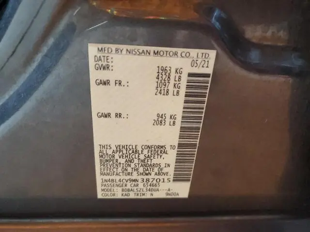 2021 NISSAN ALTIMA SR