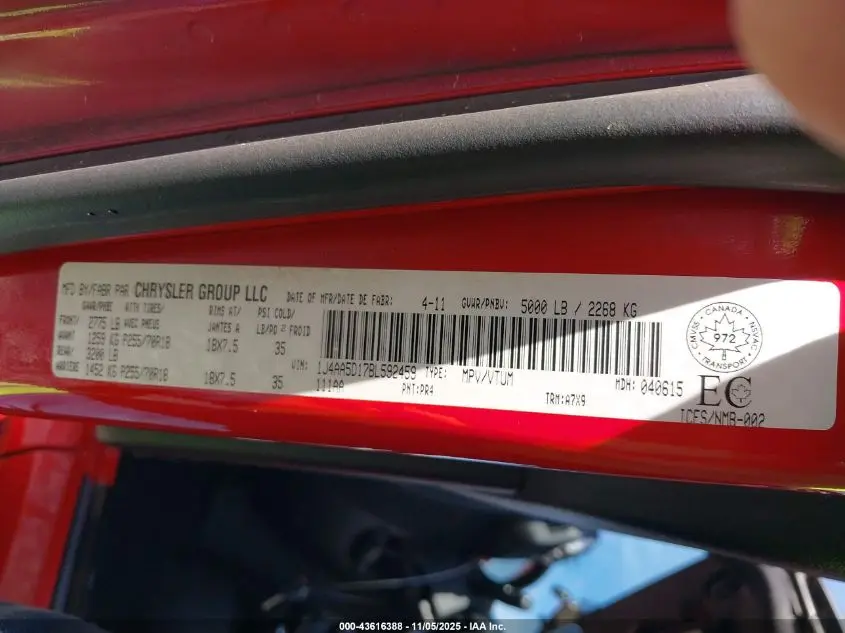 2011 JEEP WRANGLER SAHARA