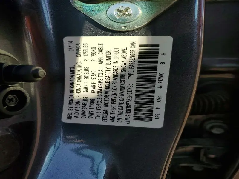 2014 HONDA CIVIC LX  