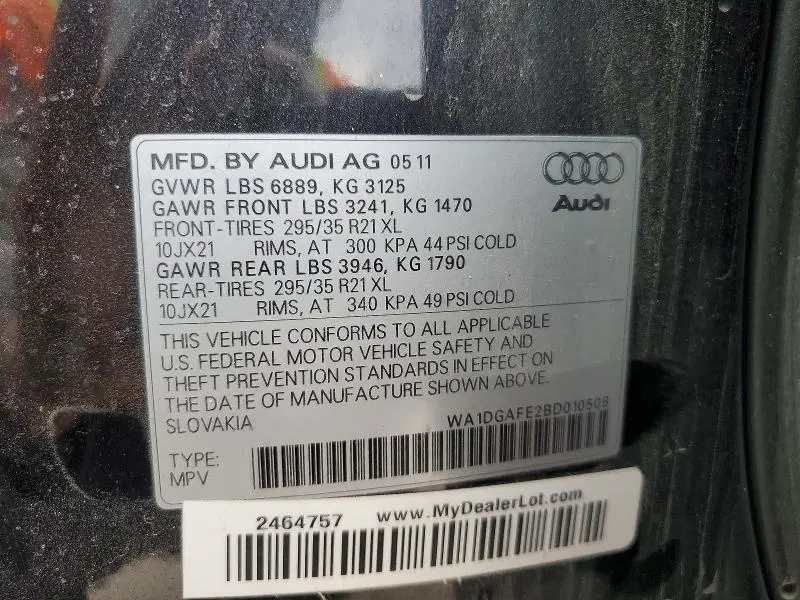 2011 AUDI Q7 PRESTIGE  