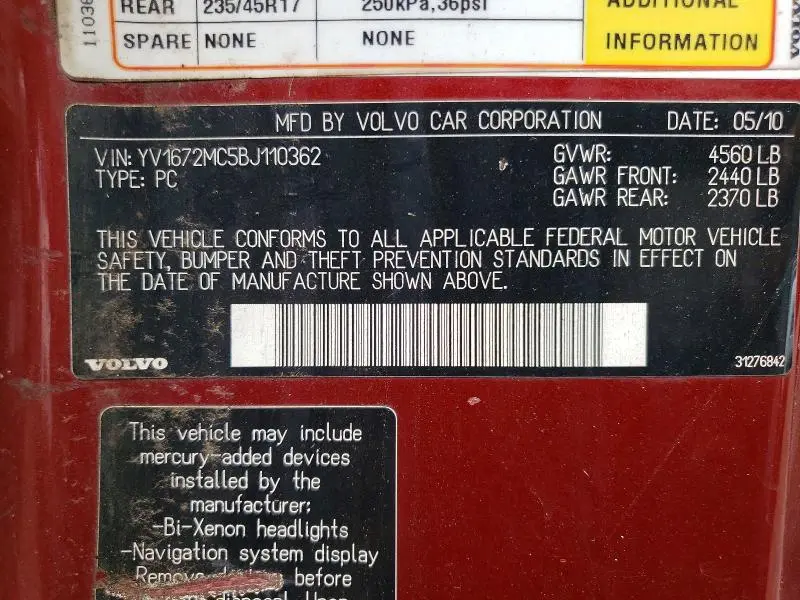 2011 VOLVO C70 T5  
