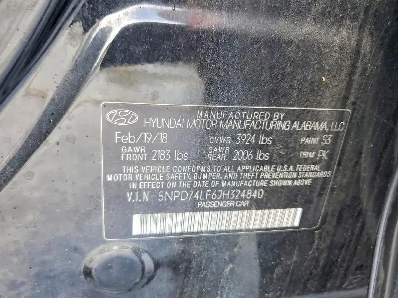 2018 HYUNDAI ELANTRA SE  