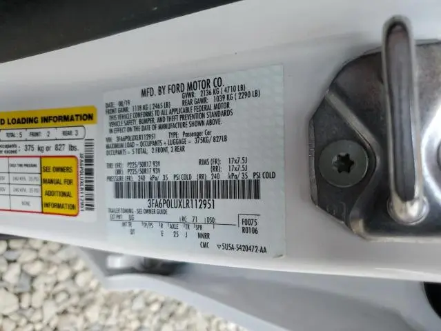 2020 FORD FUSION SE  